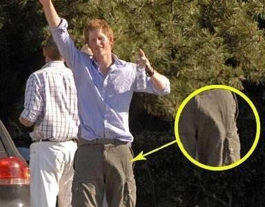 El paquete del Príncipe Harry con el pene en erección y sin calzoncillos